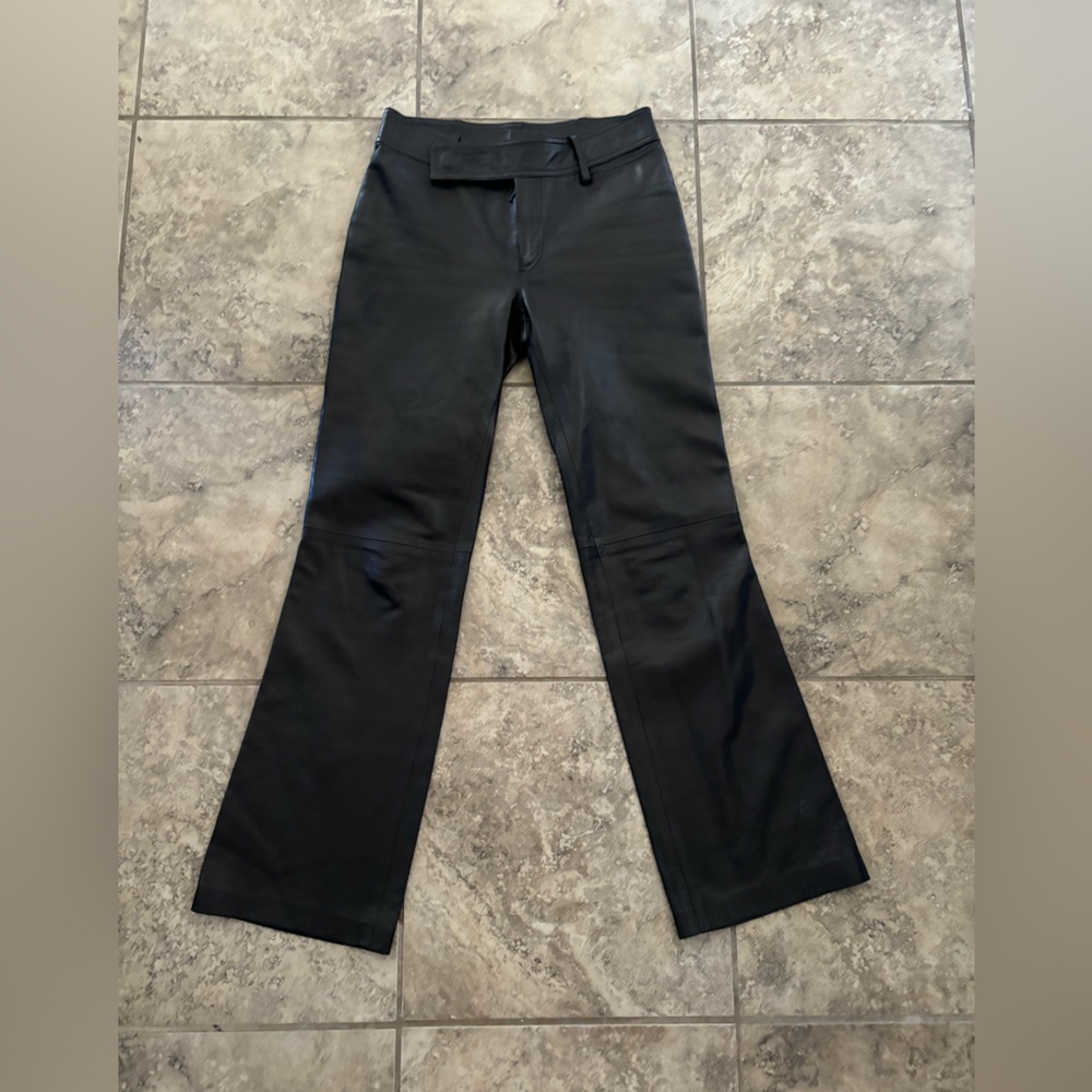 Gucci genuine black leather pants